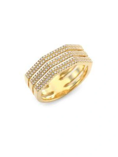 Ron Hami Triplex Diamond & 18k Yellow Gold Ring