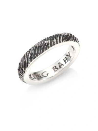 King Baby Studio American Craft Slashed Texture Sterling Silver Stackable Ring
