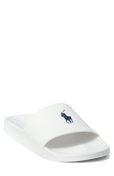 Polo Ralph Lauren Ralph Lauren Signature Pony Slide In White / Navy Pony Player