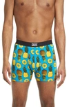 Saxx Ultra Super Soft Relaxed Fit Boxer Briefs In Polk A Pineapple-blue