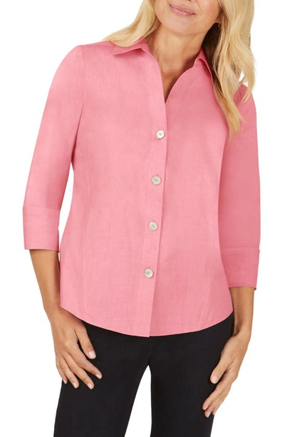 Foxcroft Paityn Non-iron Cotton Shirt In Rose Blossom