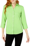 Foxcroft Mary Button-up Blouse In Sweet Kiwi