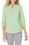 Foxcroft Taylor Fitted Non-iron Shirt In Sage Garden