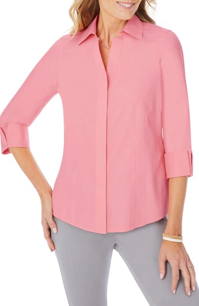 Foxcroft Taylor Fitted Non-iron Shirt In Rose Blossom