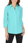 Foxcroft Taylor Fitted Non-iron Shirt In Turquoise Tide