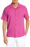 Tommy Bahama Tropic Isle Short Sleeve Button-up Silk Camp Shirt In Very Berry