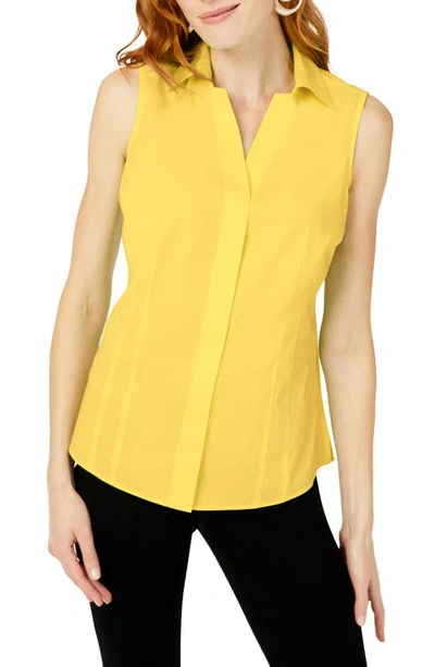 Foxcroft Taylor Non-iron Sleeveless Shirt In Banana Cream