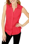 Foxcroft Taylor Non-iron Sleeveless Shirt In Watermelon