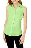 Foxcroft Taylor Non-iron Sleeveless Shirt In Sweet Kiwi