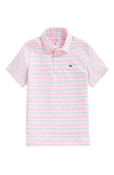 Vineyard Vines Kids' St. Jean Stripe Sankaty Performance Polo In Multi Stripe