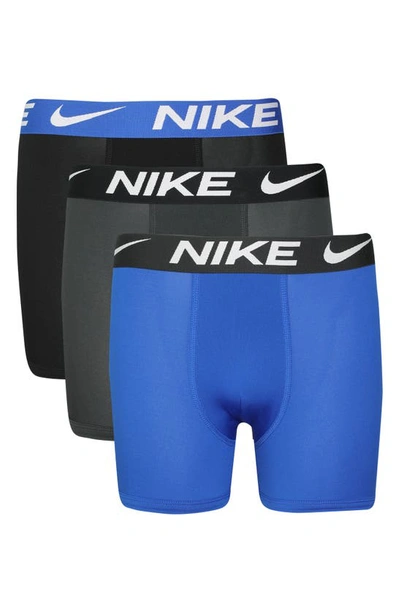 Nike Kids' Essential Dri-fit Micro Assorted 3-pack Boxer Briefs In Game Royal
