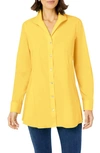 Foxcroft Cecilia Non-iron Button-up Tunic Shirt In Banana Cream