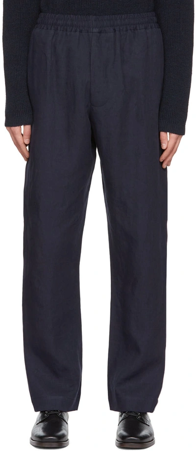 Margaret Howell Navy Linen Trousers