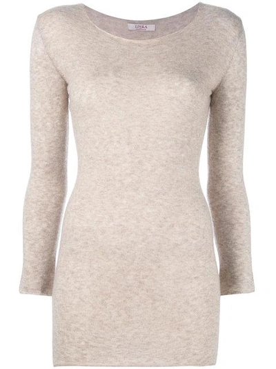 Liska Round Neck Jumper In Neutrals