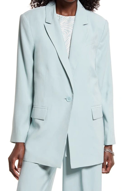 Open Edit Oversize Blazer In Teal Mist