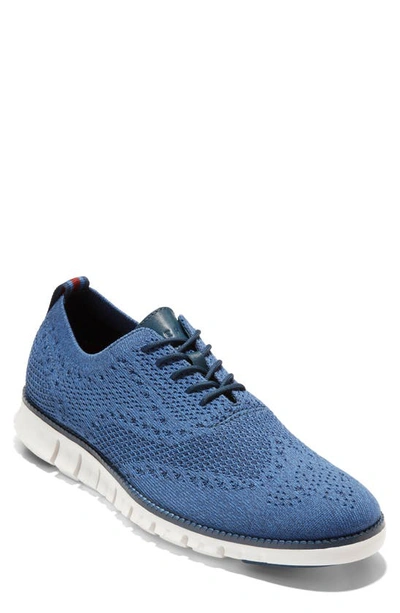 Cole Haan Zerogrand Stitchlite Wing Oxford In Blue/ Moonlit Ocean