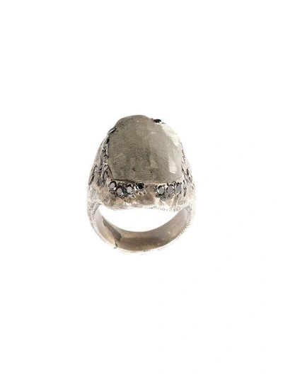 Tobias Wistisen Diamond Flat Surface Ring In Grey