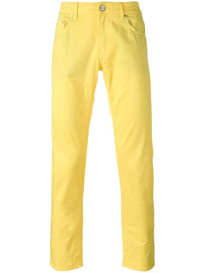 Pt01 Classic Chino Trousers In Yellow