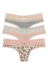 Honeydew Intimates 3-pack Lace Thong In Heatgry/georg/clmlpd