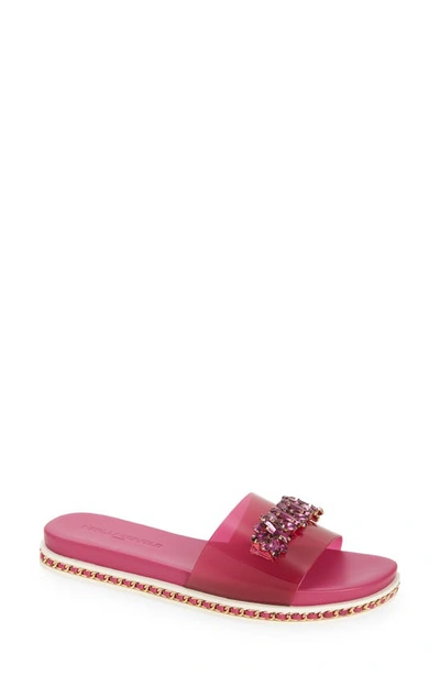 Karl Lagerfeld Bijou Slide Sandal In Pink