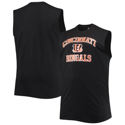 Profile Men's Black Cincinnati Bengals Big And Tall Muscle Tank Top