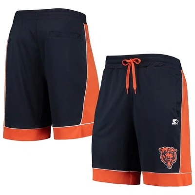 Starter Men's  Navy, Orange Chicago Bears Fan Favorite Fashion Shorts In Navy,orange