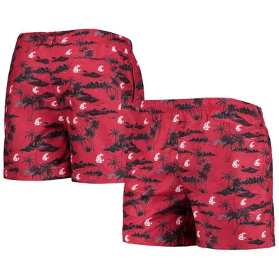 Foco Crimson Washington State Cougars Island Palm Swim Trunks