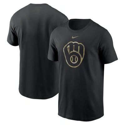 Nike Black Milwaukee Brewers Camo Logo Team T-shirt