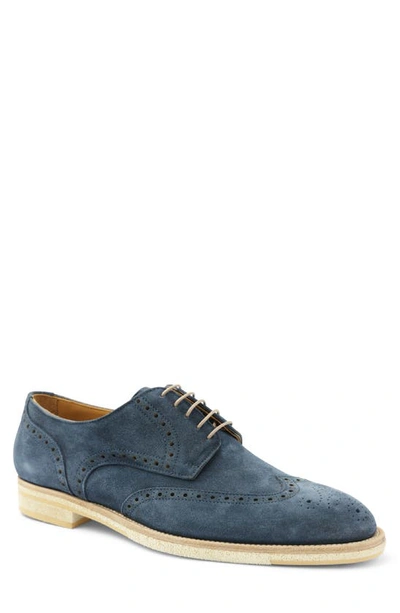 Bruno Magli Men's Milano Lace Up Wingtip Oxford Shoes In Navy Suede