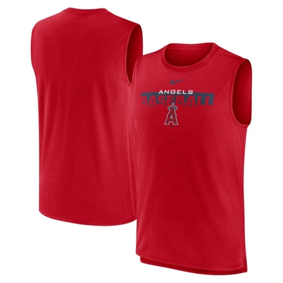 Nike Red Los Angeles Angels Knockout Stack Exceed Muscle Tank Top