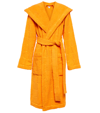 Bottega Veneta Intrecciato Jacquard Cotton Terry Bathrobe In 7960 Tangerine