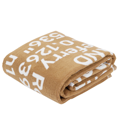 Burberry Location Cotton Jacquard Towel In Archive Beige