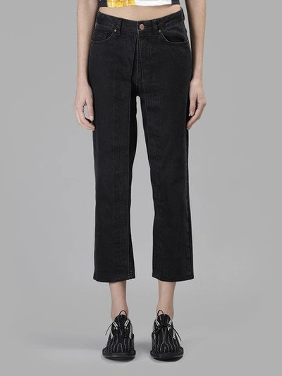 Aalto Satin Cropped Trousers In Black