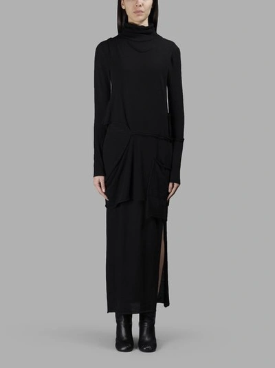 Barbara I Gongini Women's Deconstructed Black Wool Dress