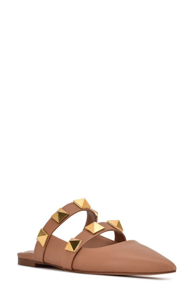 Nine West Dua Pointed Toe Flat In Medium Natural Leather