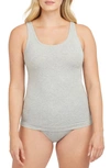Spanx Better Base Cotton Comfort Smoothing Tank In Heather Grey