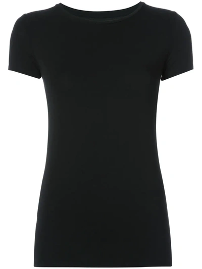 Majestic Soft Touch Short-sleeve Crewneck T-shirt In Black