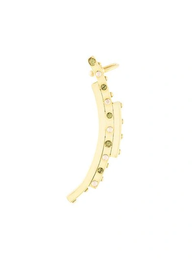 Charlotte Valkeniers Script Ear Climber Earring - Metallic