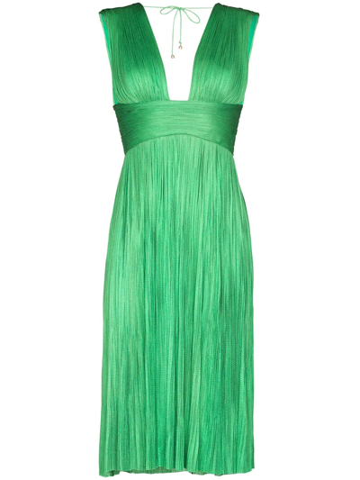 Maria Lucia Hohan Vesper Silk Midi Dress In Green