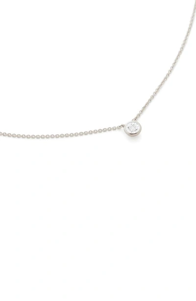 Monica Vinader Essential Diamond Necklace In Silver