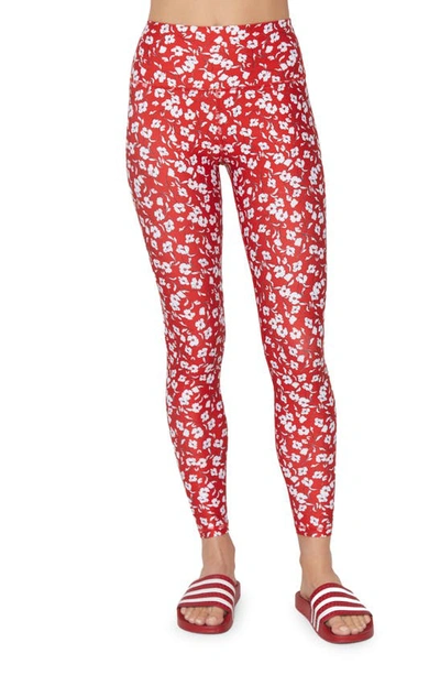 Spiritual Gangster Intent Eco Jersey High-waist Legging In Verona Floral Print In Pink