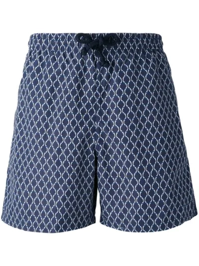 Fashion Clinic Timeless Printed Swim Shorts In Blue