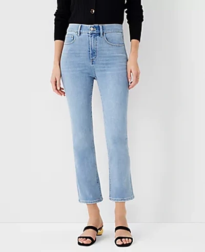 Ann Taylor Sculpting Pocket High Rise Boot Crop Jeans In Classic Light Indigo