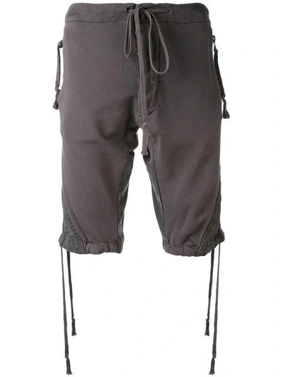 Greg Lauren Drawstring Shorts - Grey