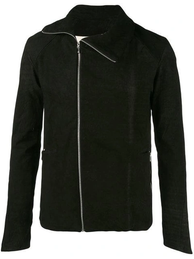 A New Cross Zipped Fitted Jacket In Black