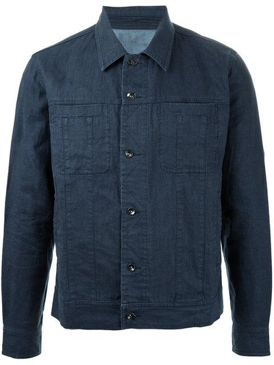 Venroy Chest Pockets Shirt Jacket In Blue