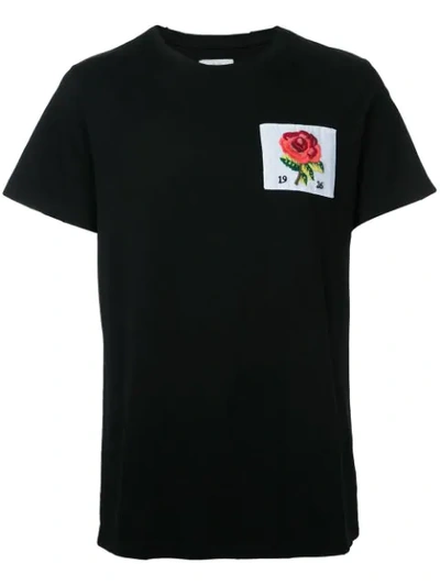 Kent & Curwen Rose Patch Cotton Jersey T-shirt In Black