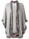 N•peal Cashmere Furry Trim Cardi-coat
