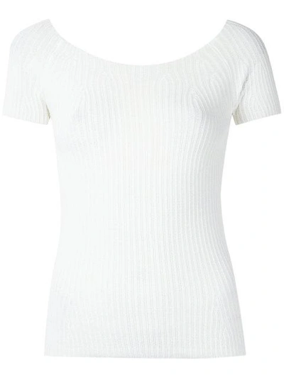 Martha Medeiros Knit Off-the-shoulder Top In White