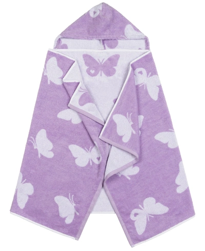 Linum Home Linum Kids 100% Turkish Aegean Cotton Hooded Easy Bath And Beach Wrap For Boys Bedding In Lilac